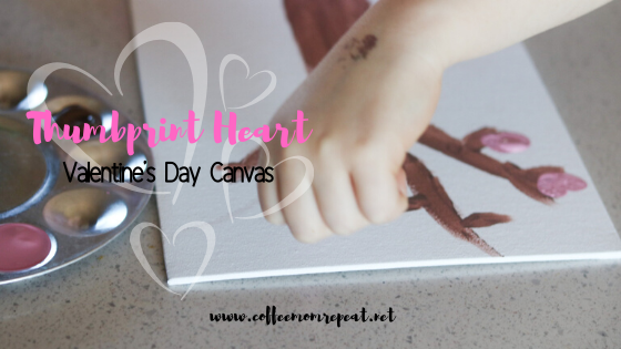 Thumbprint Heart Valentine’s Canvas — Makes a Great Gift!