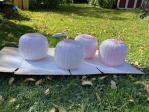 lot of 3 Dollar Tree colored plastic buckets with handles ALL 3